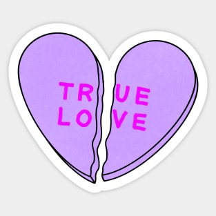 Broken Candy Hearts Purple Sticker